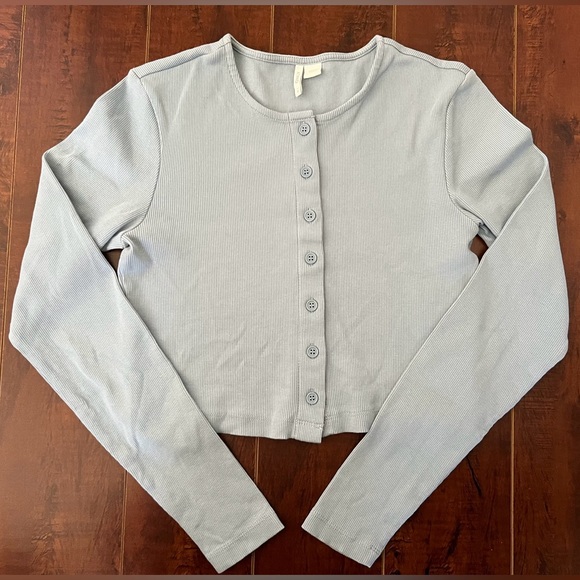 ONLY Light Blue Cropped Cardigan - Picture 1 of 4